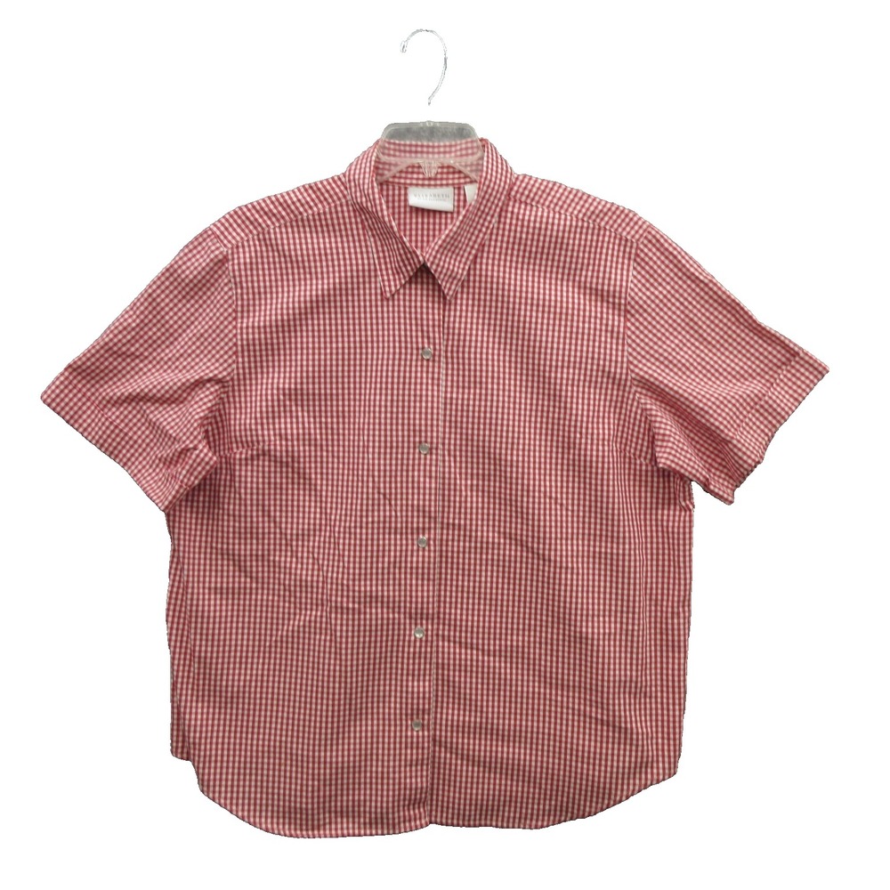 Elisabeth Womens Blouse Size 16 Western Snap Square Dance Short Sleeve